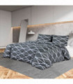 Duvet Cover Set Grey 155x220 cm Cotton
