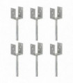 vidaXL Fence Anchors 6 pcs Silver 8x6x30 cm Galvanised Steel