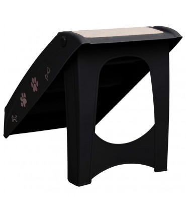 Folding Dog Stairs Black 62x40x49.5 cm