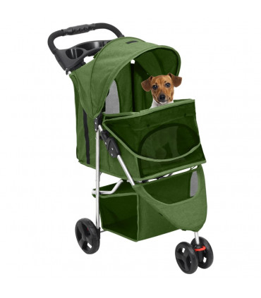 vidaXL Folding Dog Stroller Green 80x46x98 cm Oxford Fabric