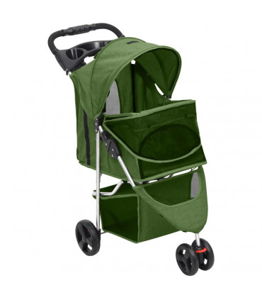 vidaXL Folding Dog Stroller Green 80x46x98 cm Oxford Fabric