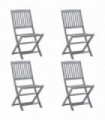Folding Outdoor Chairs 4 pcs Solid Acacia Wood