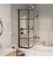 vidaXL Folding Shower Enclosure ESG 80x140 cm Black