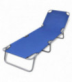 Folding Sun Lounger Powder-coated Steel Blue