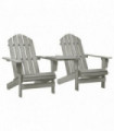 Garden Adirondack Chair Solid Fir Wood Grey