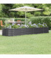 vidaXL Garden Raised Bed Powder-coated Steel 296x80x36 cm Anthracite