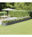 Garden Planter Powder-coated Steel 620x80x36 cm Grey