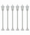 Garden Post Lights 6 pcs E27 110 cm Aluminium White