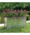 Garden Raised Bed 160x40x77 cm Galvanized Steel Silver