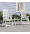 vidaXL Garden Reclining Chairs 2 pcs White PP