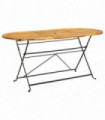 Garden Table 160x85x74 cm Solid Acacia Wood Oval