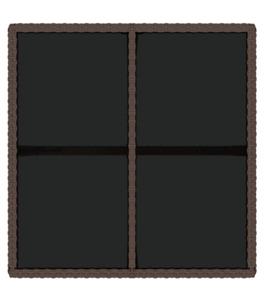 Garden Table Brown 109x107x74 cm Poly Rattan and Glass