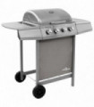 Gas BBQ Grill with 4 Burners Silver