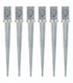 Ground Spikes 6 pcs Silver 8x8x76 cm Galvanised Steel