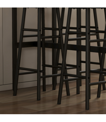 HOMCOM 5 Piece Bar Set, Industrial Kitchen and Chair Set Rustic Brown