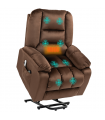 HOMCOM Lift Chair with Vibration Massage, Heat, Quick Assembly, Brown