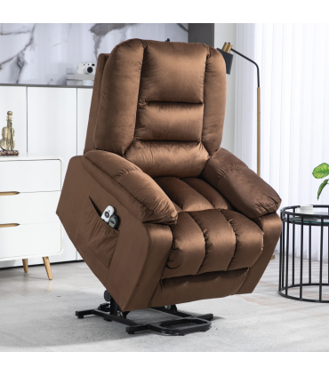 HOMCOM Lift Chair with Vibration Massage, Heat, Quick Assembly, Brown