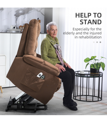 HOMCOM Lift Chair with Vibration Massage, Heat, Quick Assembly, Brown