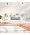 Headboard Cabinet White 180x19x103.5 cm