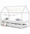 Kids Bed Frame with Drawers White Solid Pine Wood 90x200 cm