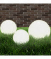 LED Bowl Lamp Set 3 Pieces Spherical 20/30/40 cm PMMA