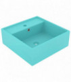 vidaXL Luxury Basin Overflow Square Matt Light Green 41x41 cm Ceramic