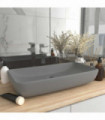 vidaXL Luxury Basin Rectangular Matt Light Grey 71x38 cm Ceramic