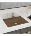 Luxury Basin with Faucet Hole Matt Cream 60x46 cm Ceramic