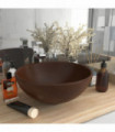 vidaXL Luxury Bathroom Basin Round Matt Dark Brown 32.5x14 cm Ceramic