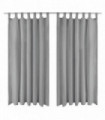 Micro-Satin Curtains 2 pcs with Loops 140x225 cm Grey