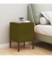 Nightstand Olive Green 35x35x51 cm Steel