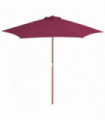 Outdoor Parasol with Wooden Pole 270 cm Bordeaux Red