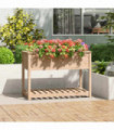 Planter with Shelf 111.5x54x81 cm Solid Wood Pine