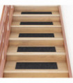 vidaXL Self-adhesive Stair Mats Rectangular 15 pcs 76x20 cm Black