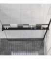 vidaXL Shower Shelf for Walk-in Shower Wall Black 100 cm Aluminium
