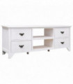 TV Cabinet Antique White 108x30x40 cm Solid Paulownia Wood