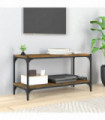 TV Cabinet Smoked Oak 80x33x41 cm Engineered Wood and Steel