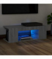 TV Cabinet with LED Lights Grey Sonoma 90x39x30 cm