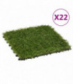 Artificial Grass Tiles 22 pcs Green 30x30 cm