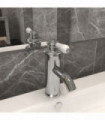 vidaXL Bathroom Basin Faucet Silver 130x180 mm