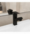 vidaXL Bathroom Basin Faucet with Pull-out Function Black 157x172 mm