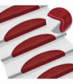 Carpet Stair Treads 15 pcs Bordeaux Red 56x17x3 cm
