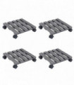 Plant Trolleys 4 pcs Grey 30x30x7,5 cm WPC