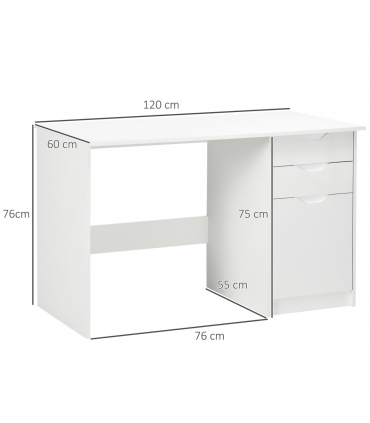 Computer ,Workstation White w/ Drawers Home Office