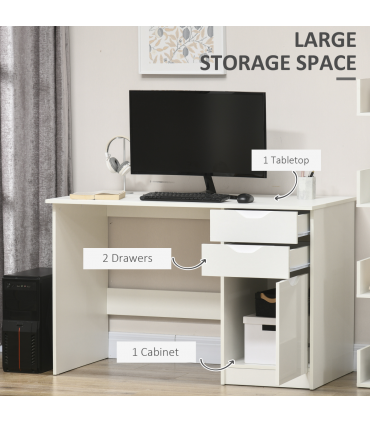 Computer ,Workstation White w/ Drawers Home Office