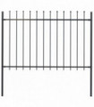 Garden Fence with Spear Top Steel 1.7x1.2 m Black