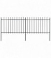 Garden Fence with Spear Top Steel 3.4x1.2 m Black
