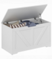 HOMCOM Storage Trunk for Living Room, with Safety Hinges, 80cm, White