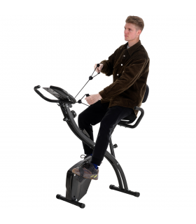 2-In-1 Upright Exercise Bike 8-Level Adjustable with Pulse Sensor Black HOMCOM