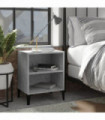 Bed Cabinet with Metal Legs Concrete Grey 40x30x50 cm